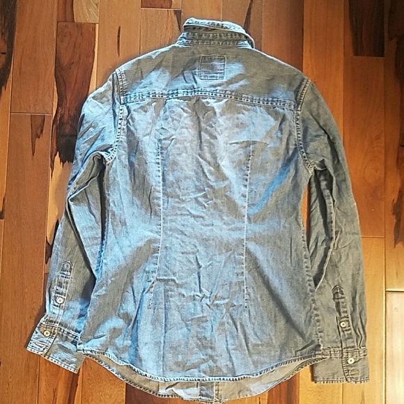 🌟Chambray / Jean Long-Sleeved Shirt - Picture 4 of 4